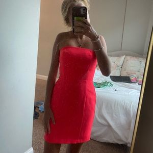 Amanda Uprichard Neon Pink Mini Dress